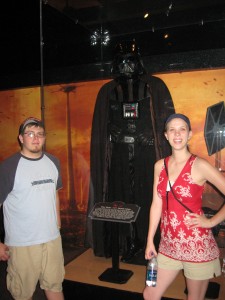 The closest I've come to Star Wars weekend at WDW... Darth Vader costume on display 