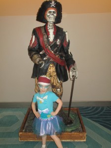 Fancy Free Daughter in her pirate-mermaid get-up