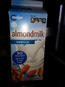 Almond milk- sweet, low calorie and dairy free!
