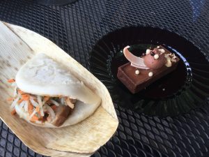 Pork Belly Bao Taco and a Milk Chocolate Caramel Tart