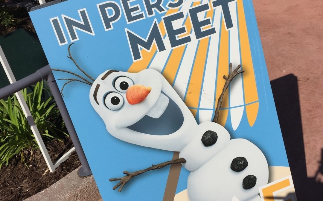 Meeting Olaf at Walt Disney World