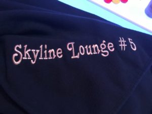 Loaned blanket at the Skyline Lounge