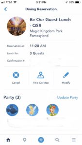 Screenshot your plans in My Disney Experience