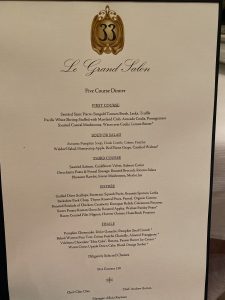 Club 33 menu
