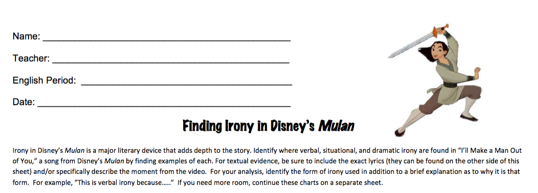 Disney in the Classroom: Teaching Irony