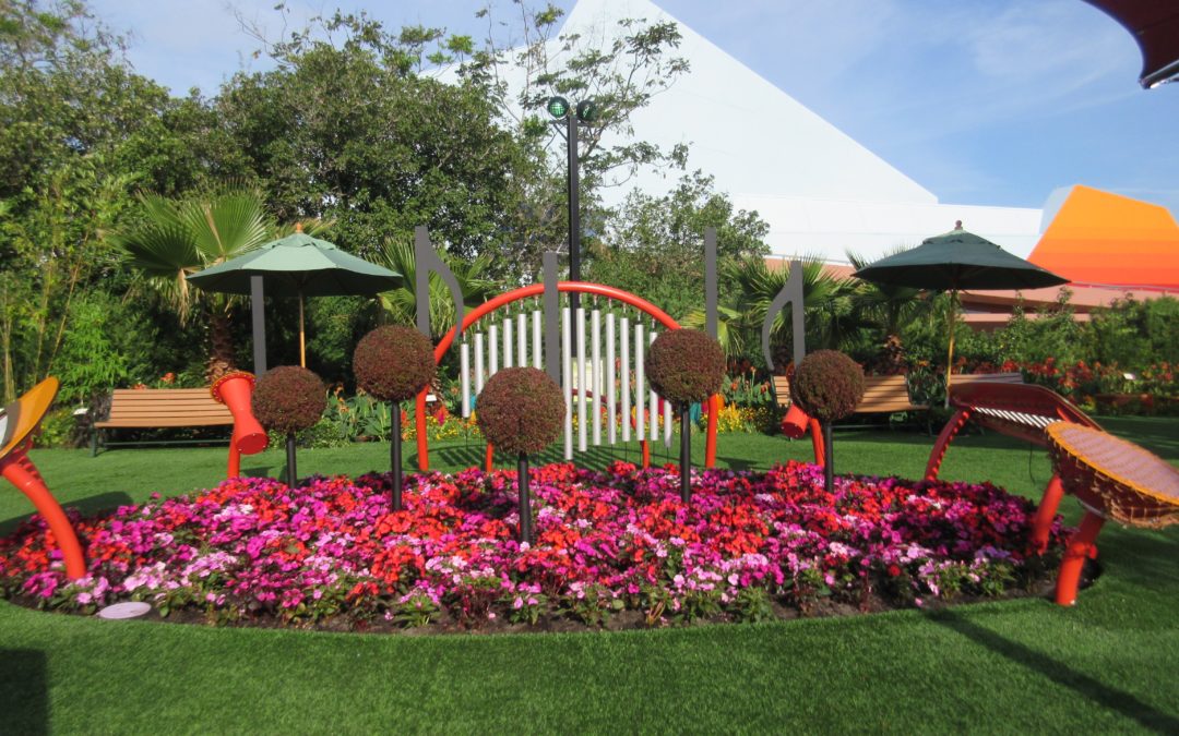 Music Garden Melodies at Epcot: A Playground Meets a Shady Lounge Chair