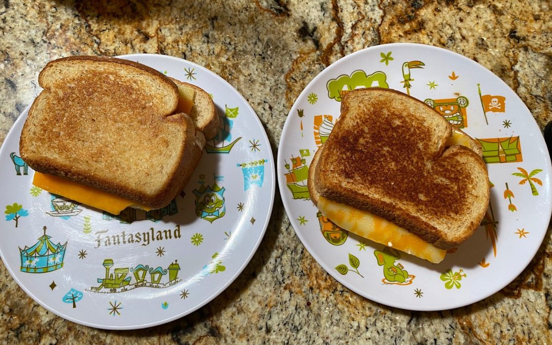 Making Woody’s Lunch Box Grilled Three-Cheese Sandwich